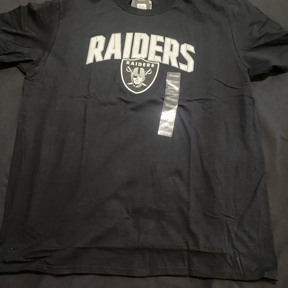Raiders NFL Team Apparel Officially Licensed Black Tee